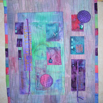 Abstract wall quilt, 16" X 20", cotton