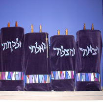 Four covers designed to reflect stained glass motif of ark (Anshe Sphard chapel)