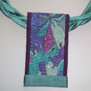 Hand embroidered choker necklace. Japanese cotton and silk