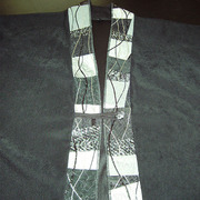 Hand embroidered choker necklace. Japanese cotton and silk