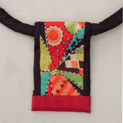 Hand embroidered choker necklace. Japanese cotton and silk